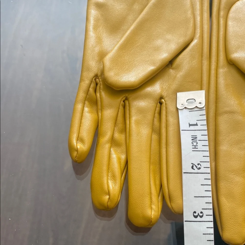 Mustard Yellow Leather Gloves size Small